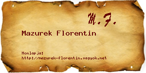 Mazurek Florentin névjegykártya